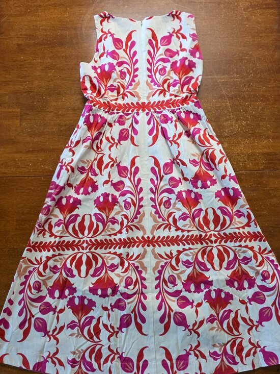 Boden Dresses & Skirts - Boden Fit and Flare Maxi-Midi Hybrid Red and Purple Symmetrical Floral 10R